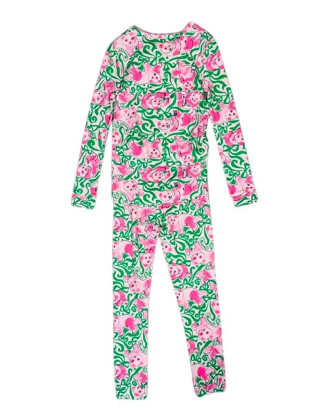 NWT Lilly Pulitzer Girls Sammy Pajama Set Pink Quartz Panda N Bows Sz 6